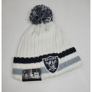 NEW NFL Las Vegas Raiders Yester Year Pom Beanie